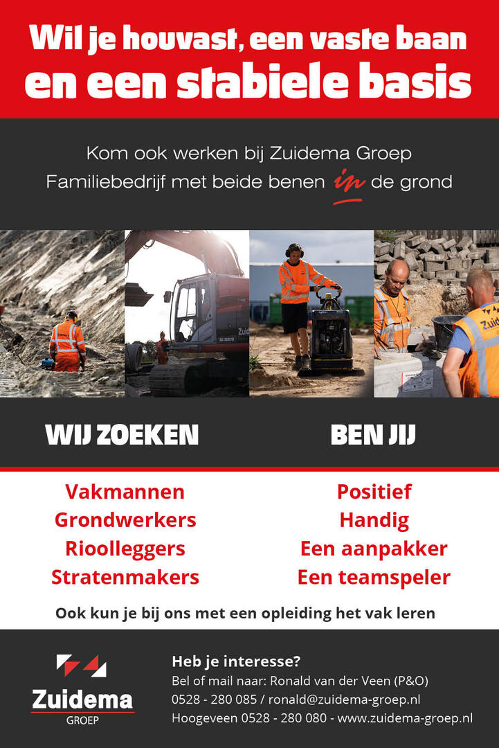 vacature vakmannen grondwerkers rioolleggers en stratenmakers